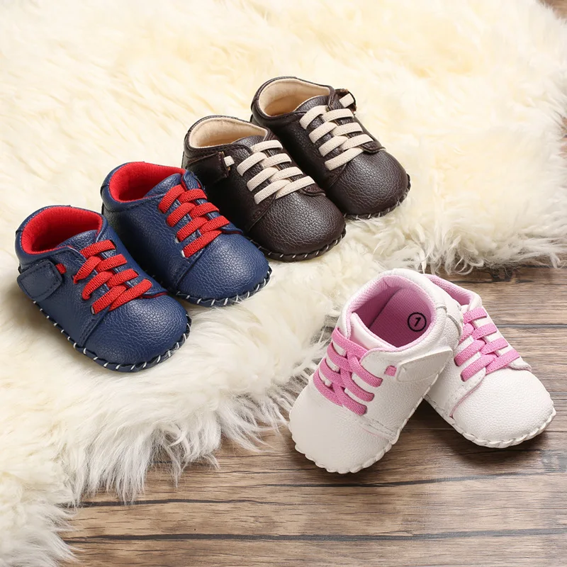 

BABY'S Shoes Spring And Autumn 0-1-And-a-Half-Year-Old Men And Women Baby Rubber Sole Anti-slip Casual Small Leather Shoes Toddl
