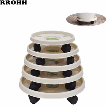 

Removable Flower Pot Tray Universal Wheels Round Plastic Tray Heavy Duty Flower Pot Rack Plant Caddy Rolling Potted Plant Stand