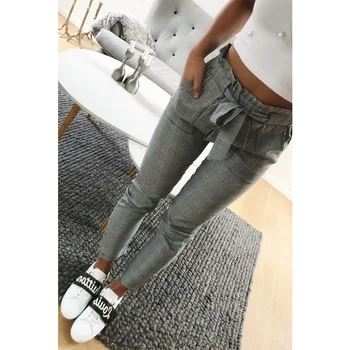 

2020 Summer Hot European and American High Waist Casual Women's Small Feet Long Pants