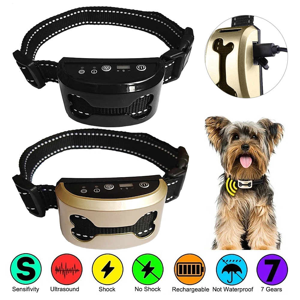 Entrenador de mascotas para dejar de ladrar, Control automático y efectivo de para perros, recargable, vibración, Collar antiladridos, accesorio de adiestramiento| - AliExpress