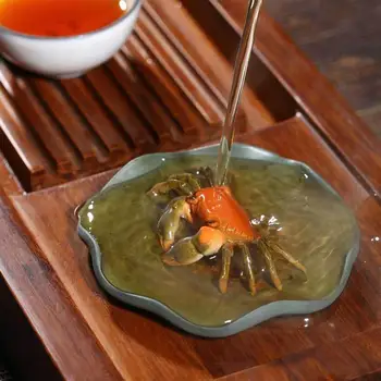 

Color-changing Lotus Crab Tea Pet Handmade Lotus Leaf Crab Ornaments Tea Play Kung Fu Tea Accessories