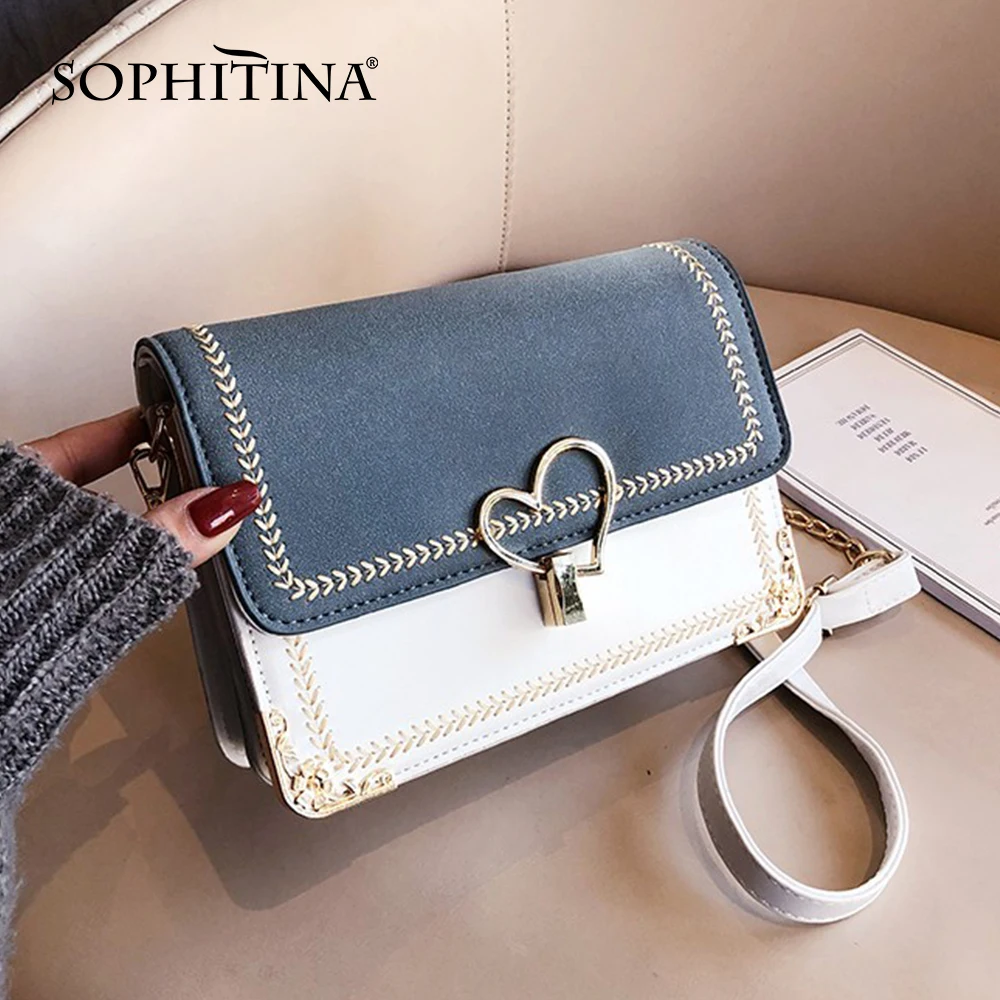 Женская металлическая сумка SOPHITINA повседневная дизайнерская сумочка с откидной