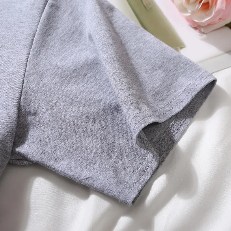 2020 Summer Short Sleeve T Shirts Women Cotton Solid T-shirt  O Neck High Waist Crop Top Tee Female Casual Loose  T Shirt