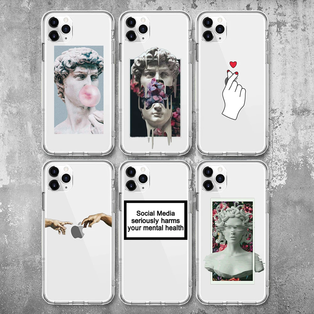 

Funy Abstract Art David Lover Case For iPhone X XR XS Max 5 5S SE Soft TPU For Apple iPhone 7 8 6 6S Plus 11 Pro MAX Covers