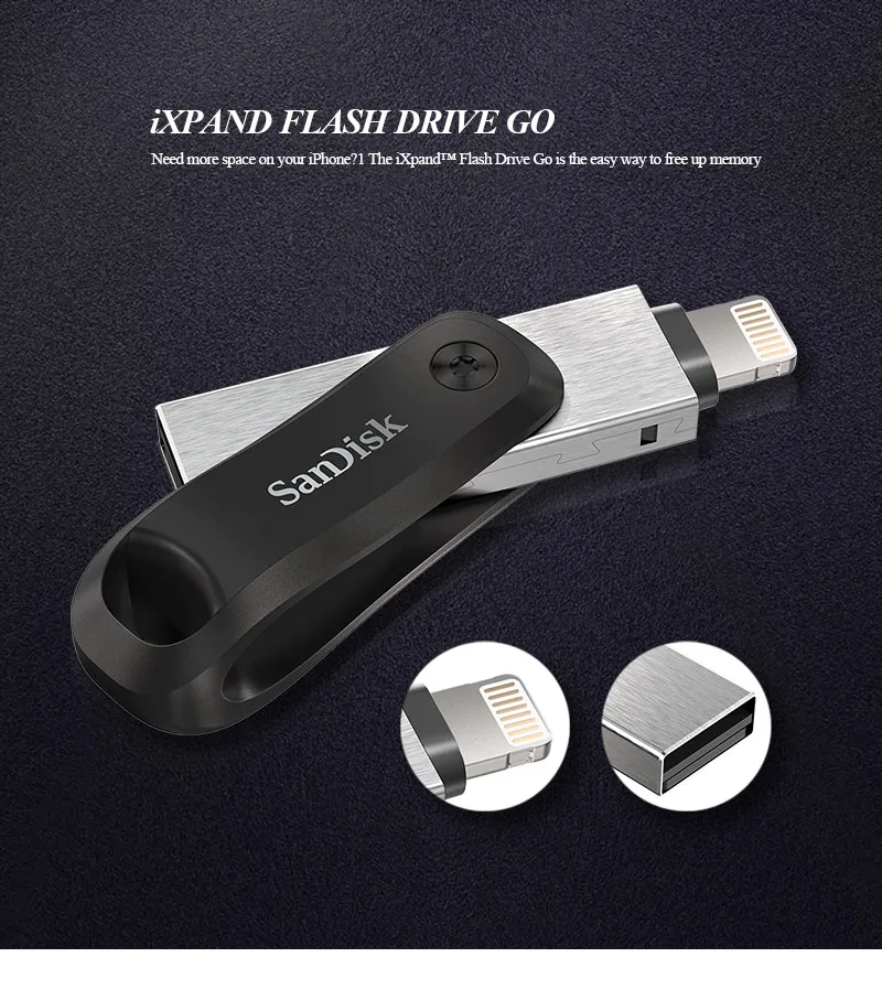 SanDisk IXPAND USB флеш-накопитель 128 ГБ Lightning metal IX60 USB 3,0 256 ГБ для iPhone iPad Mini Memory USB Stick