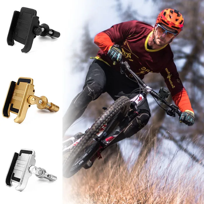 Universal Motorcycle Scooter Handlebar Rearview Mirror Mount Holder Phone Holder Mobile USB Charger F-Best