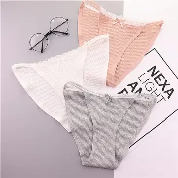 

Thin Belt Sexy Briefs Soft Cute Women Underwear Cotton Panties Sweet Bow Seamless Lingerie Ladies Underpant