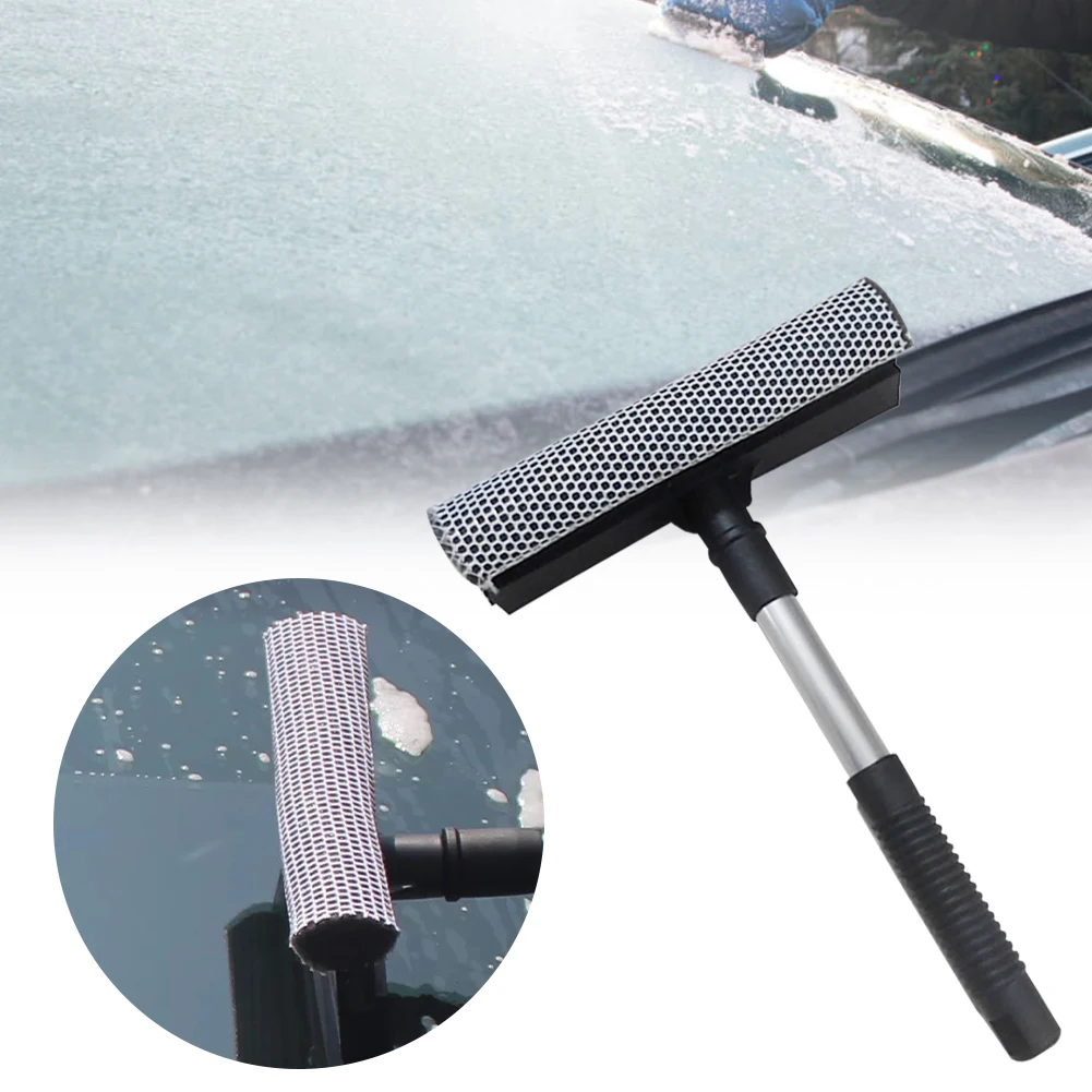 

Car Window Squeegee Window Handle Cleaning Brush Non-telescopic Rod Glass Squeegee For Home Office Car Black Brush Cleaning Tool