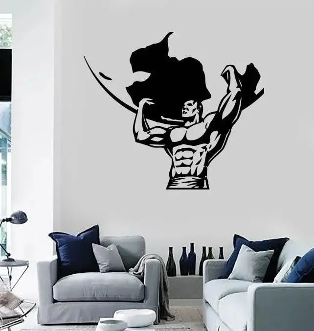 Vinyl fitness wall stickers Hercules lifting earth decals stylish decoration of gym walls home decorations JSF31 | Дом и сад