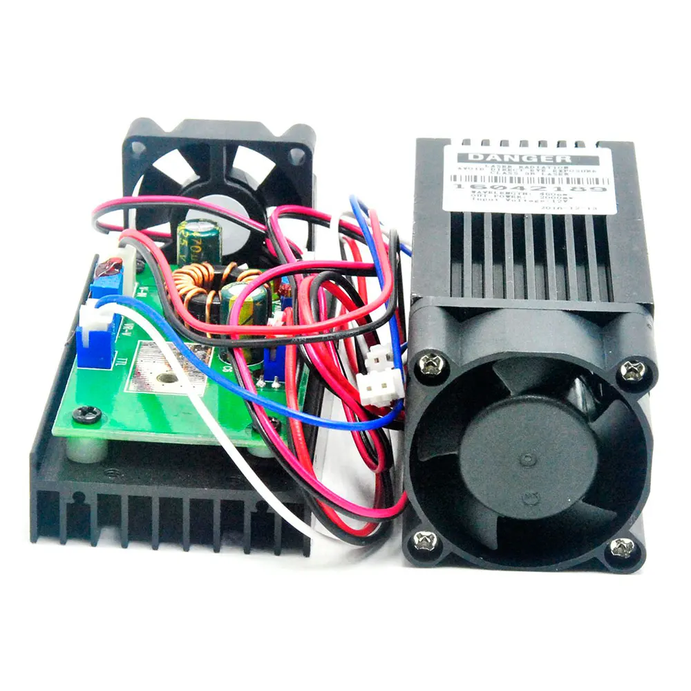 Focusable 2W/4W 445nm 450nm Blue Dot Laser Diode Module 2000/4000mw TTL Cooling Fan Engraving Cutting Lasers