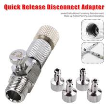 Válvula de Control de ajuste de flujo de aire de aerógrafo, manguera de aire de liberación rápida, adaptador BSP de 1/8 pulgadas, conector de acoplamiento de ajuste, herramienta de aerógrafo