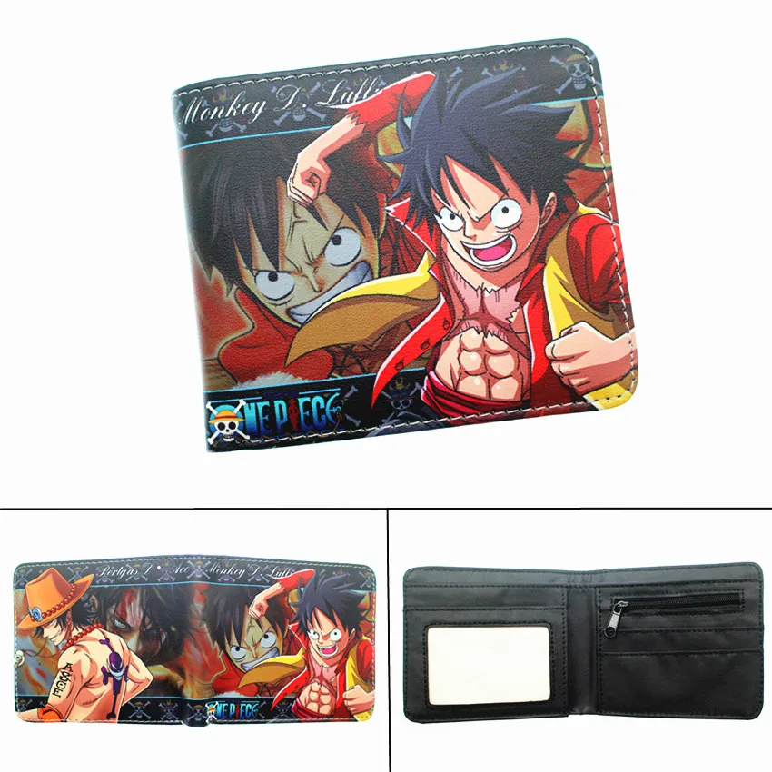 Аниме one piece Luffy PU кошелек на молнии карман для монет короткий двойной фото ID держатель для карт слоистых мальчиков девочек кожаный мультфильм кошелек подарок