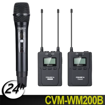 

COMICA CVM-WM200B/D Wireless Metal UHF 96-channels Mono/Stereo Lavalier Interview Microphone 120m smooth recording