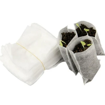 

500PCS Biodegradable Non-Woven Nursery Bags Plant Grow Bags Fabric Seedling Pots Eco-Friendly Aeration Planting Bags