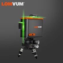 LOMVUM 12 линий 3D Osram лазерный уровень самонивелирующийся 360 degre горизонтальный и вертикальный крест лазерный рычажный штатив