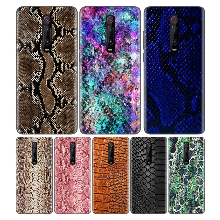 

Black Soft Silicone Bag Cover Case for Xiaomi Mi 9T CC9 Redmi 4 4X 5 6 6A 7 7A Note Plus K20 Pro F1 Tampa Fall Leather Snake Sc