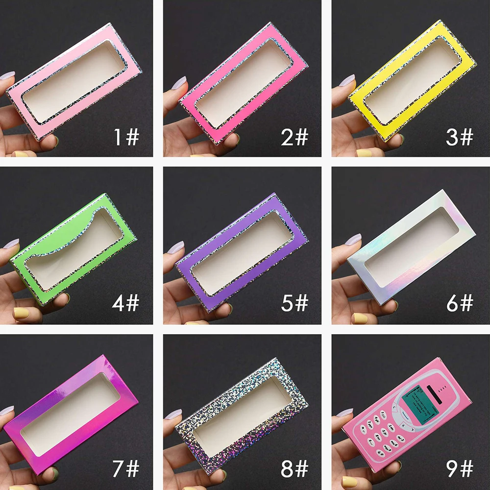50/100 Pcs Eyelash Packaging Box Bulk Wholesale Custom 3D Mink Lashes Boxes Packaging With Logo Makeup Set Eyelashes Case Pack