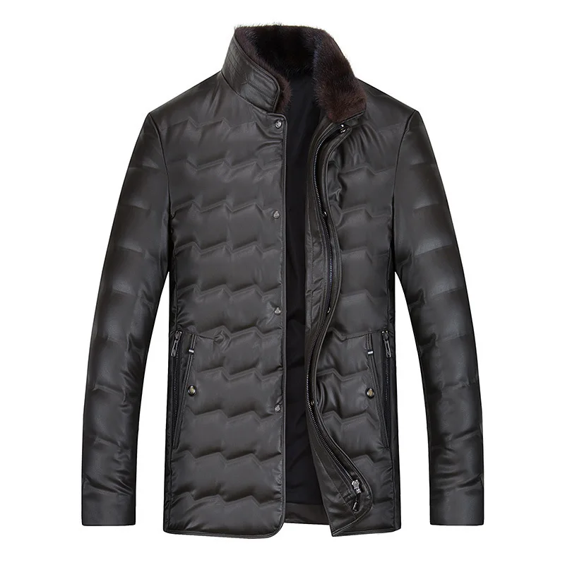 

plus Size Men's Wear Winter Clothes Plus Fat Thicken White Duck Down Down Jacket Spuer Men Fat Man Fat Laoli Collar Keep Warm