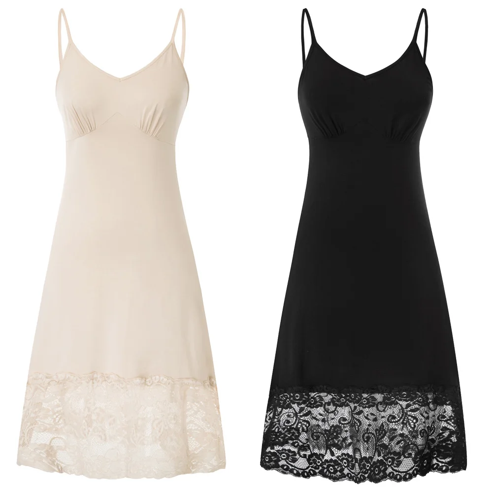 

Belle Poque Dresses Women Lace Hem Full Slip Dress Spaghetti Straps V-Neck Hips-Wrapped Elegant Formal Above Knee Mini Dress New