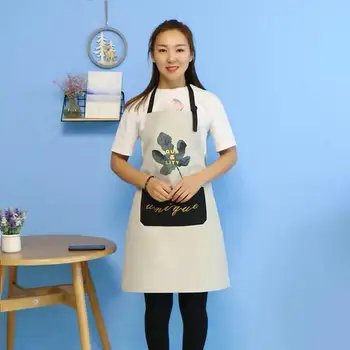 

Adjustable Bib Apron Water Resistant with Large Pocket Cooking Kitchen Aprons for Women Men