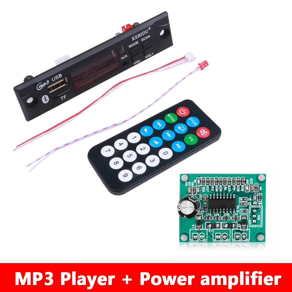 Wireless Bluetooth 5V 7V12V MP3 HiFi Stereo 20W Amplifier Car radio Audio USB TF FM Module Screen MP3 Player with Remote Control mp3player juice MP3 Players