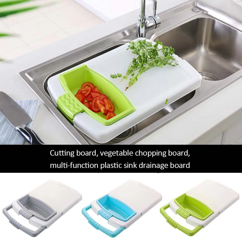 

Multifunction Kitchen Chopping Blocks Sinks Drain Basket Cutting Board Vegetable Meat Tools Kitchen Accessories Chopping Board 5