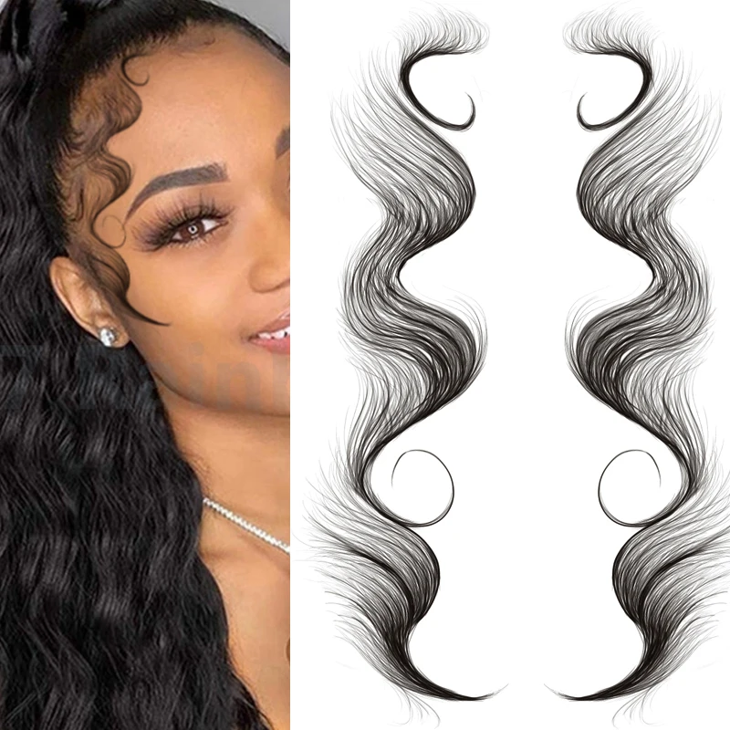 Hair Tattoo Stickers Creating The Seriously Real Baby Hairs Temporary Hairline Sticker Curly Template Hair Edge Tattoo Sticker tattoo sticker temporary tattoos makeup stickers makeup accessories