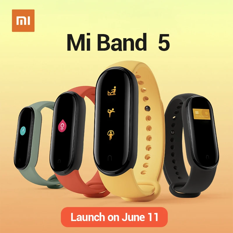 Умный Браслет Xiaomi Mi Band 5 NFC версии 1 &quotAMOLED экран 24h монитор сердечного ритма и сна