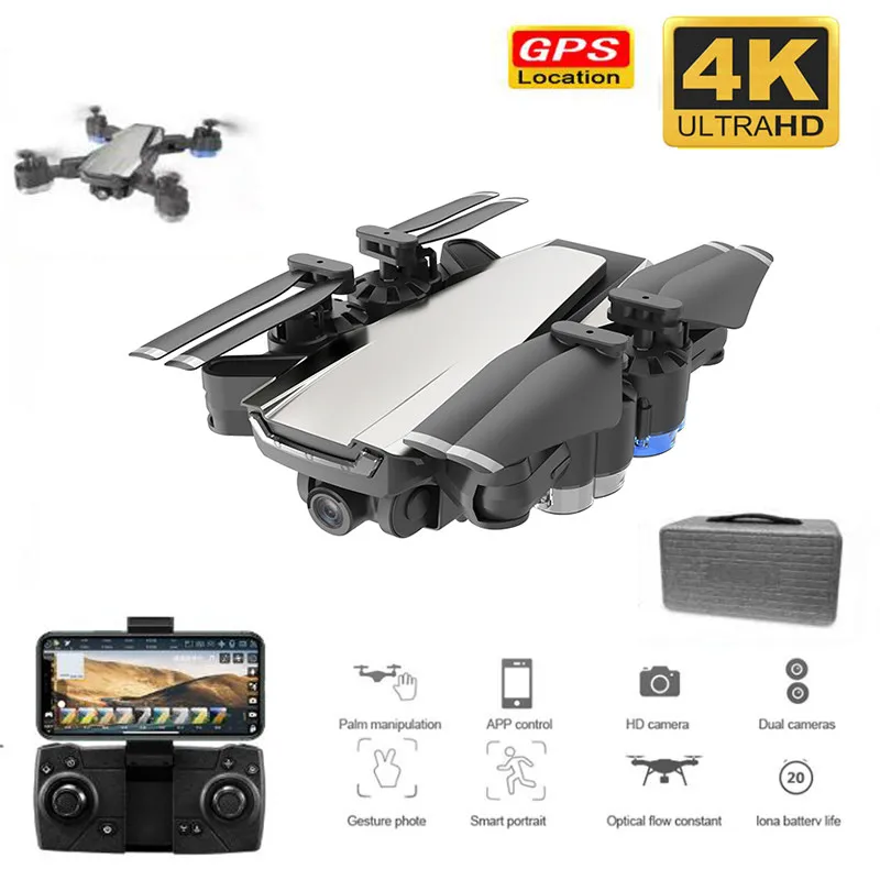 gps Дрон с 4K HD регулировкой 50x зум Камера широкий угол Wi-Fi FPV RC Квадрокоптер Профессиональный складной дроны