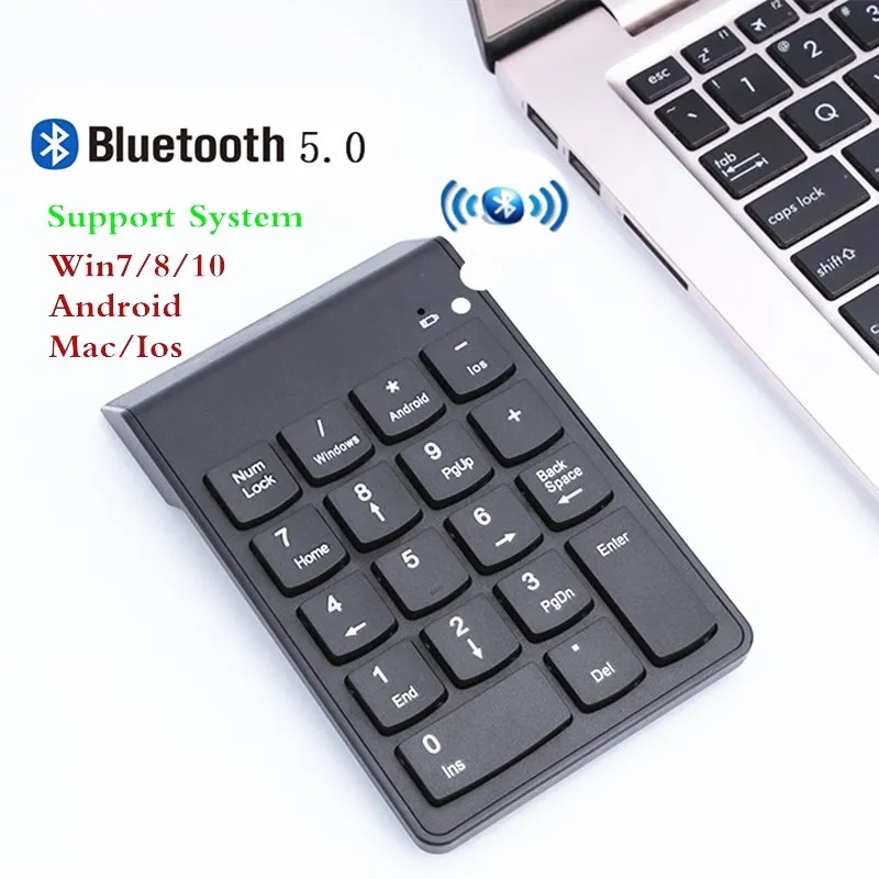

Digital Keyboard Bluetooth New Portable Mini number Keypad USB Number Pad 18Keys For Office Accounting Teller Laptop PC WIN10