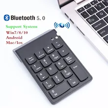 디지털 키보드 블루투스 새로운 휴대용 미니 번호 키패드 USB 번호 패드 18 키 Office 회계 텔러 노트북 PC WIN10