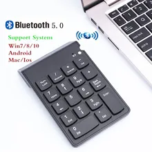 Mini clavier numérique Bluetooth Portable, 18 touches, Pad de numéros USB, pour bureau et comptable PC Portable windows 10 