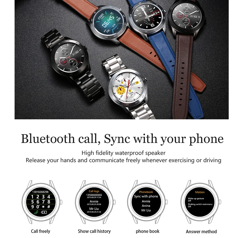 Bluetooth Вызов Смарт-часы ECG PPG фитнес-часы пульсометр кровяное давление Smartwatch IP68 Водонепроницаемый для Android IOS Телефон