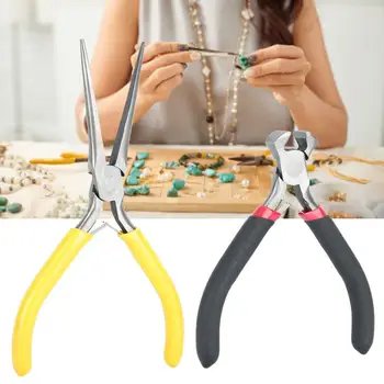 

2pcs Portable Jewelry Pliers Tool Equipment End Cutting Pliers Needle Nose Pliers DIY Handcraft Making Processing Jewelry Tool