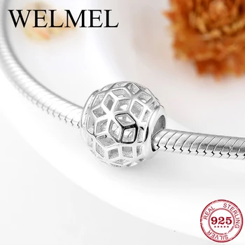 

2018 Hot sale 925 Sterling Silver round shape Hollow out Charms beads Fit Original Women Charm Bracelet Jewelry making