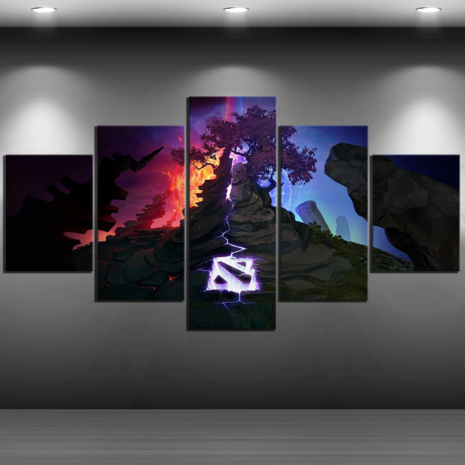  Wall Art Painting Canvas 5 Panel DOTA 2 Game Poster Canvas Printed Home Decor For Living Room Artwo
