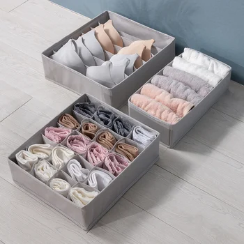 

Foldable Underwear Bra Organizer for Closet Drawer Dividers Stackable Multi-Grids Clothes Socks Finishing Box Wardrobe Organizer