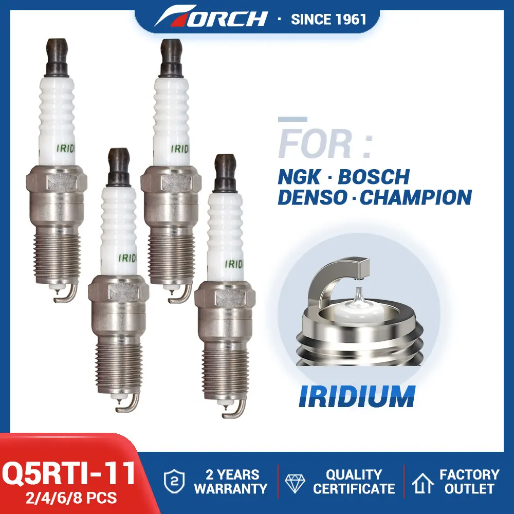 

（Pack of 2-8）Genuine Automobile Ignition Spark Plug Torch Q5RTI-11 Iridium Spark Candles Engine Accessories