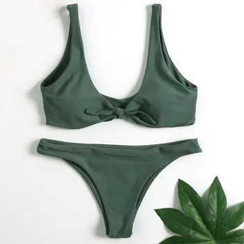 

High Waist Beach Hot Spring Split Swimsuit Summer Ladies Solid Color Bikini Sexy Female Split Swimsuit Vest Beach Swimwear