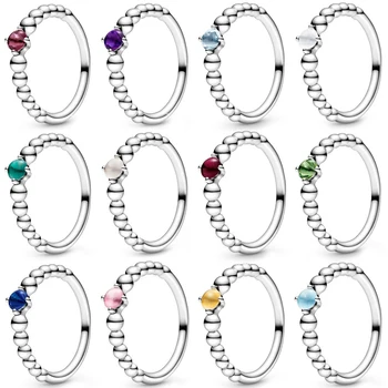 

2019 New 100% 925 Sterling Silver Pre-Valentines 2020 My True Colours Birthstone Collection Ring Fit Original Fashion Jewelry