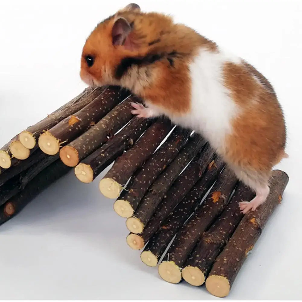 

DIY Apple Tree Wooden Arch Bridge Hamster Dodging Tunnel Hamster Molar Toy for Pet Rabbit Guinea Pig Small Animals Supplies 20E