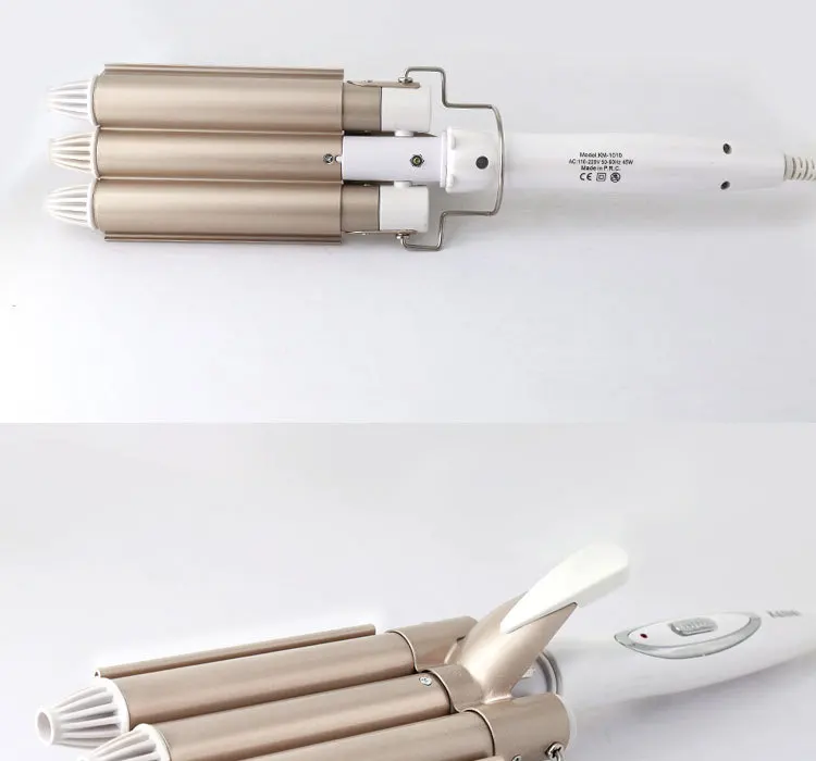 Modelador de Cabelo Prejudica a Geração de Energia Onda de Água Três Vara Curling Ferro Splint Ovo Rolo Cabeça Grande Ondulação Não 6 Curling Irons