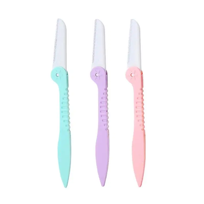 3Pcs Eyebrow Razor Makeup Tool Sharp Eyebrow Trimmer Folded Eyebrow Razor Eyebrow Shaper Eyebrow Remover for Ladies Girls Women