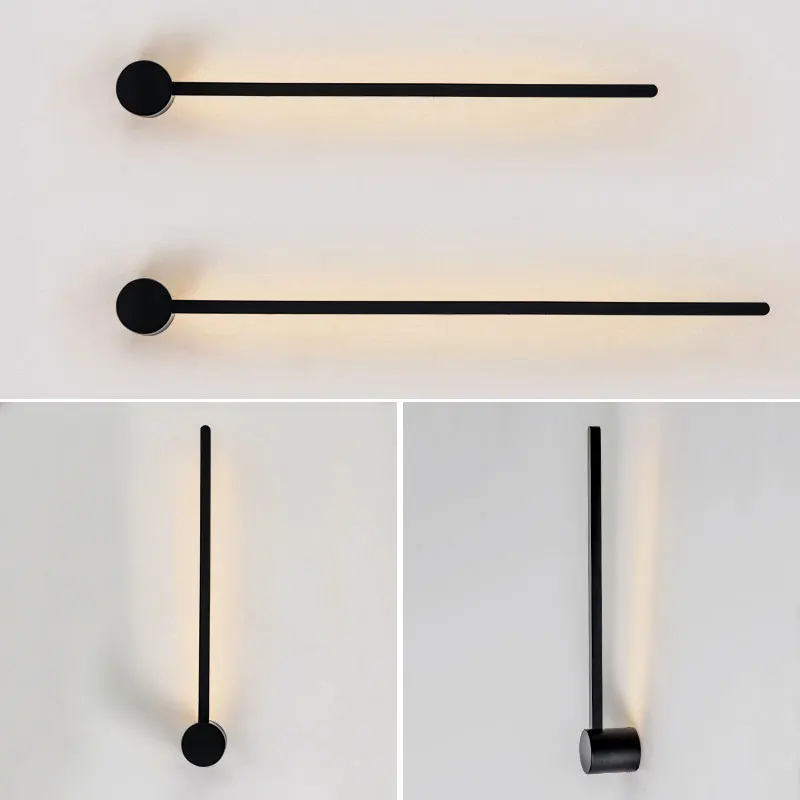 

Black Sonces Wall Light Large Modern Led Wall Lamp Bathroom Lamp Indoor Wall Led Bedside Light Mirror Light Large120cm 90cm 60cm