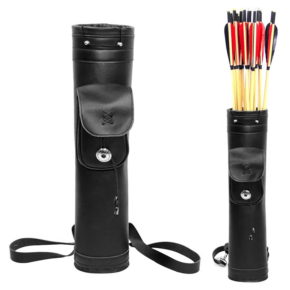 Tiro com Arco Ombro para trás Quiver com Grande Bolso de Armazenamento Seta Quiver Ajustável Molle Setas Titular Tradicional 7 Arco e flecha