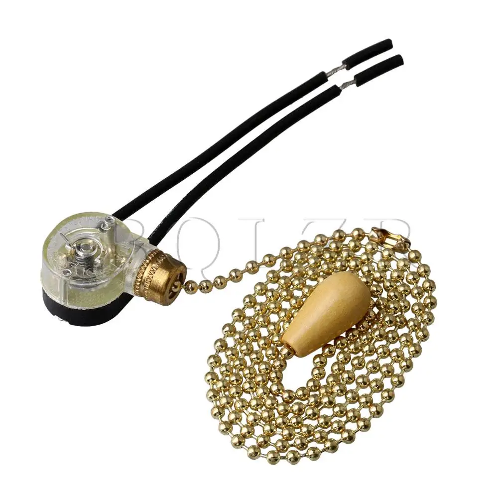  BQLZR Alloy Electric Lamp On-Off Pull Switch with Pull Chain Length 80cm Gold - 4000138608778