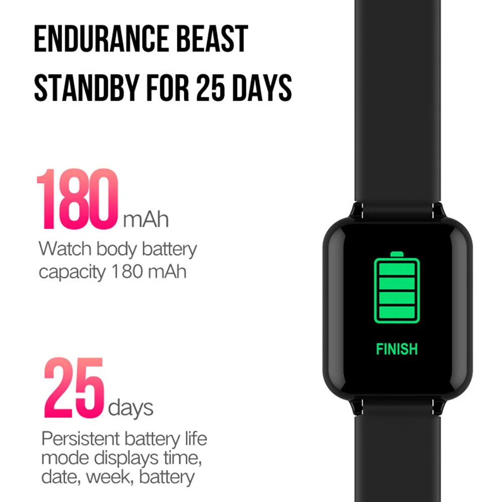 696 B57 Smart Watch IP67 Waterproof Bluetooth Smart Bracelet Blood Pressure Fitness Tracker Heart Rate Tracker Sport Wristwatch