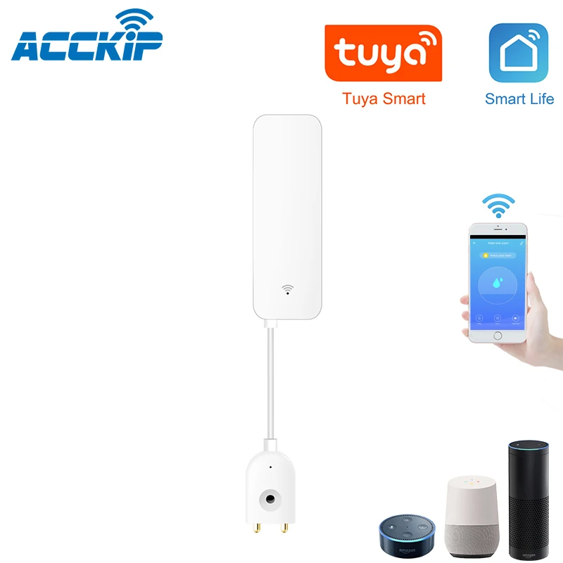 

ACCKIP WIFI Water Leak Sensor Flood Leakage Level Alarm Detector Tank Overflow Protection Tuya App Smart Home Remote Control