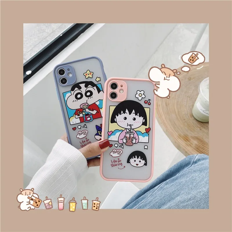 

Cute Cartoon Clear Crayon Shin-chan Couple Soft Case For Iphone 11 12 Pro Max Mini 7 8 Plus Xr X Xs Max Se 2 Phone Cover Fundas