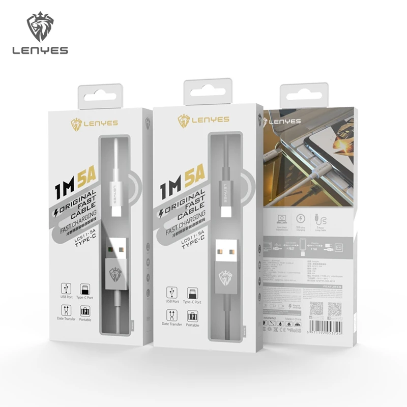 Lenyes 5A кабели для зарядки на выходе 1 м 3ft TPE линия передачи данных Micro To Typc C синхронизировать мобильный телефон кабель для зарядного устройства Розничная LC511